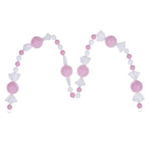 6' Pink Icy Sugar Candy Gum Drop Ornament Garland 1