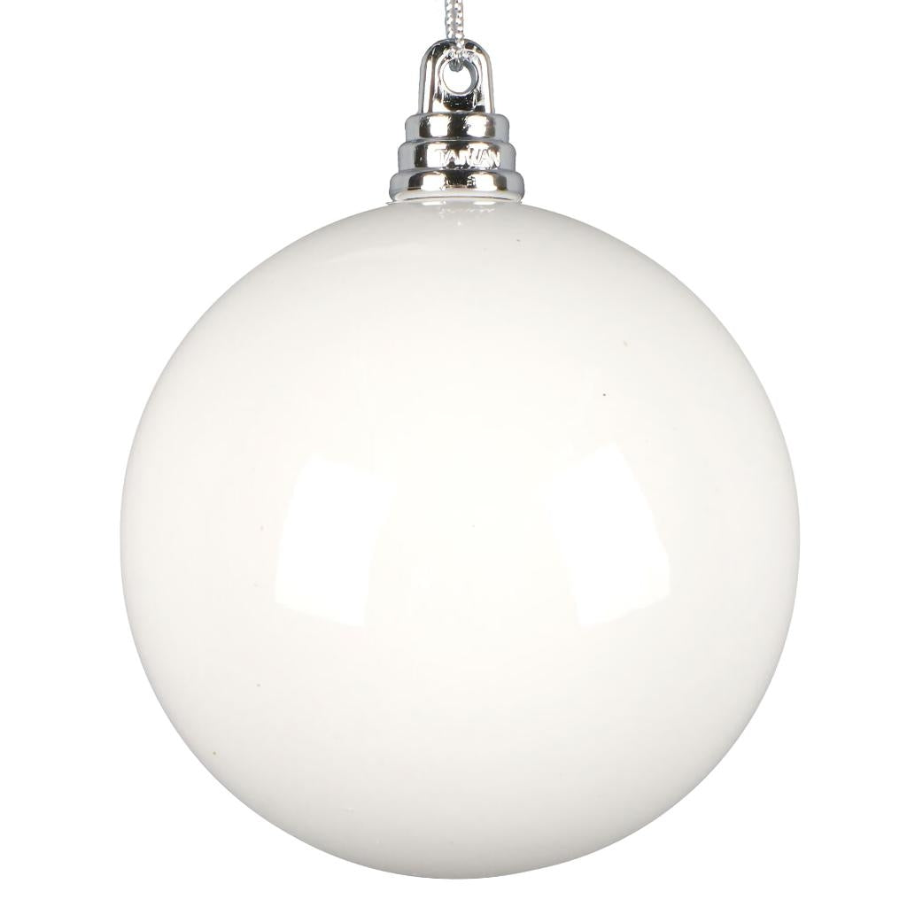 3" White High-Gloss Ball Ornament (12 pack) 1