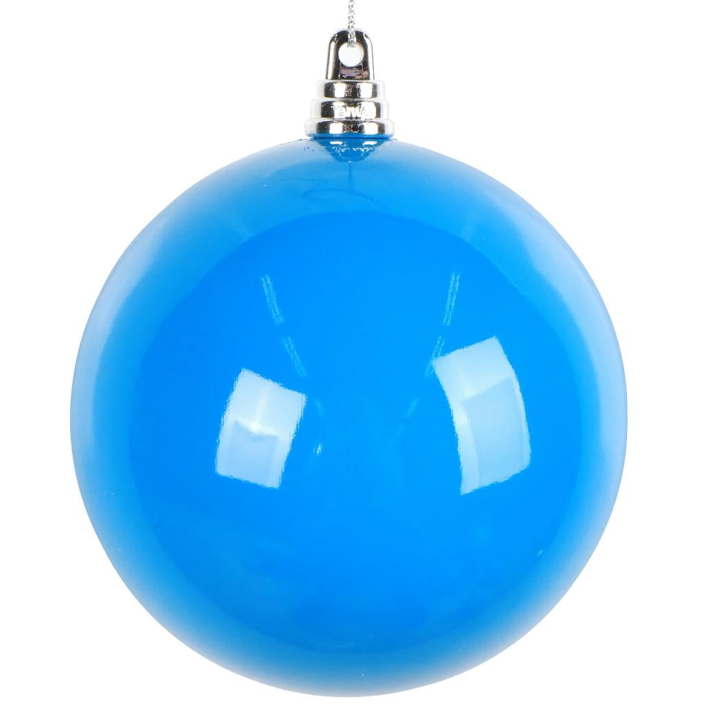 4" Blue High-Gloss Ball Ornament (6 pack) 1
