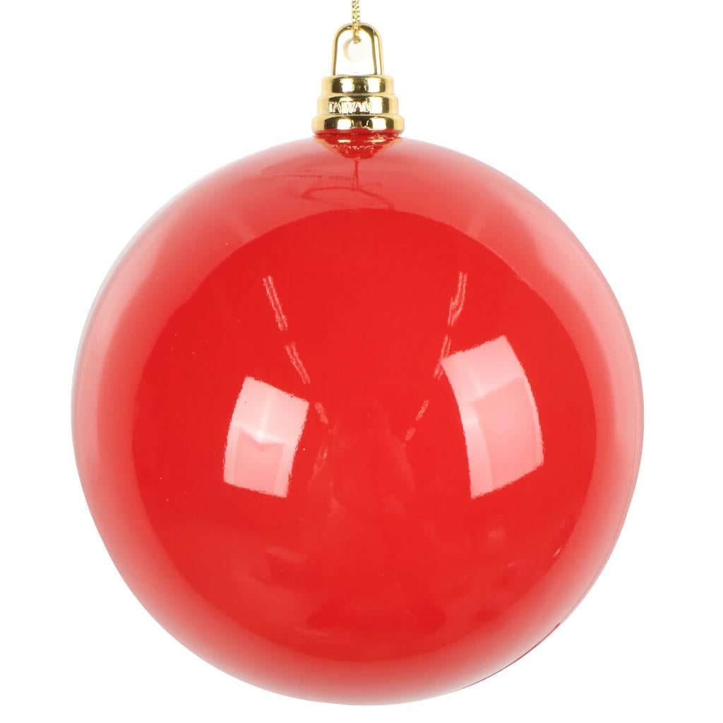 4" Red High-Gloss Ball Ornament (6 pack) 1