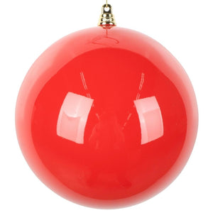 6" Red Enamel High Gloss Ball Ornament (4 pack) 1
