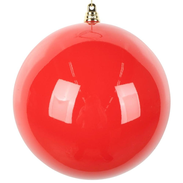 6" Red Enamel High Gloss Ball Ornament (4 pack) 1