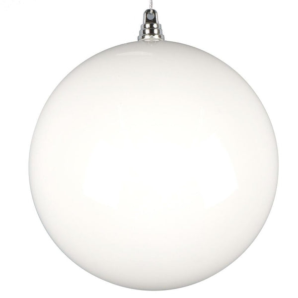6" White Enamel High Gloss Ball Ornament (4 pack) 1