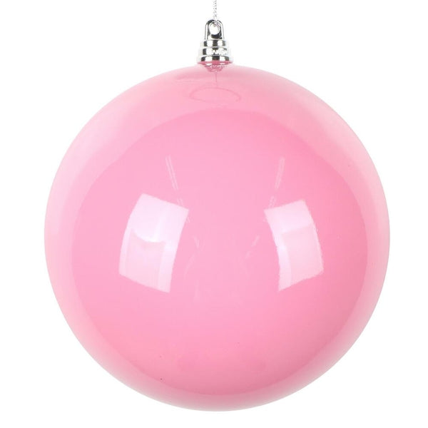 6" Hot Pink Enamel High Gloss Ball Ornament (4 pack) 1