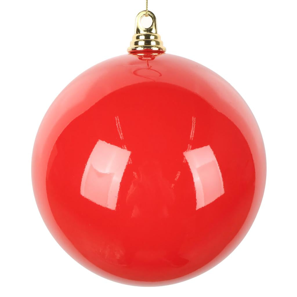 8" Red High-Gloss Ball Ornament (2 pack) 1