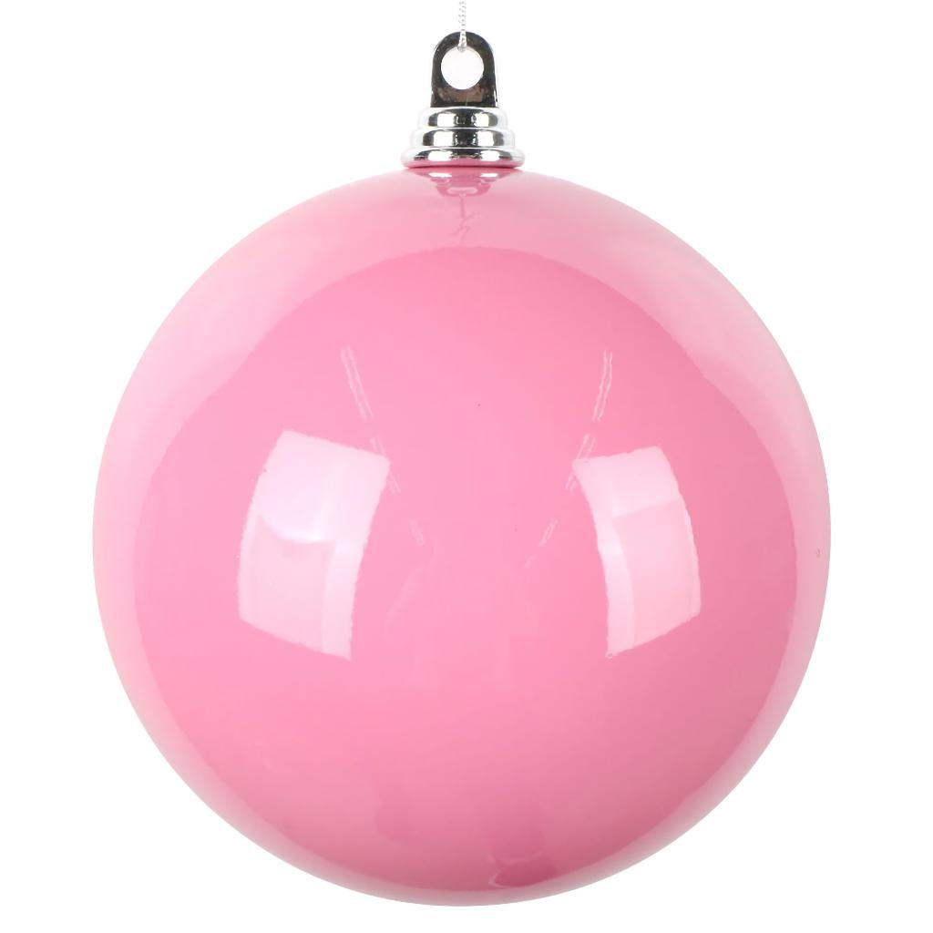 8" Hot Pink High-Gloss Ball Ornament (2 pack) 1