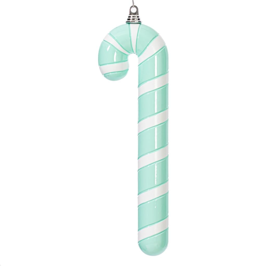 18" Aqua High-Gloss Candy Cane Ornament 1
