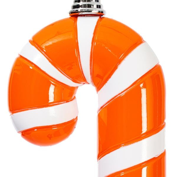 18" Orange High-Gloss Candy Cane Ornament 2