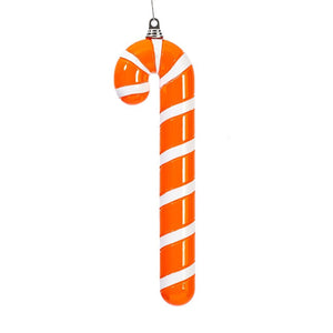 18" Orange High-Gloss Candy Cane Ornament 1