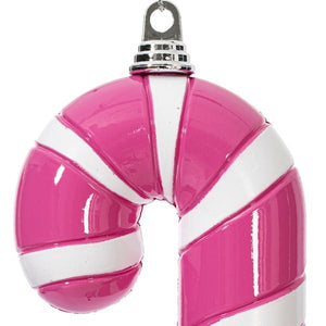 18" Hot Pink High-Gloss Candy Cane Ornament 2