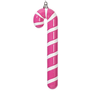 18" Hot Pink High-Gloss Candy Cane Ornament 1