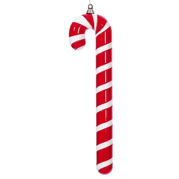 24" Red / White High Gloss Candy Cane Ornament 1