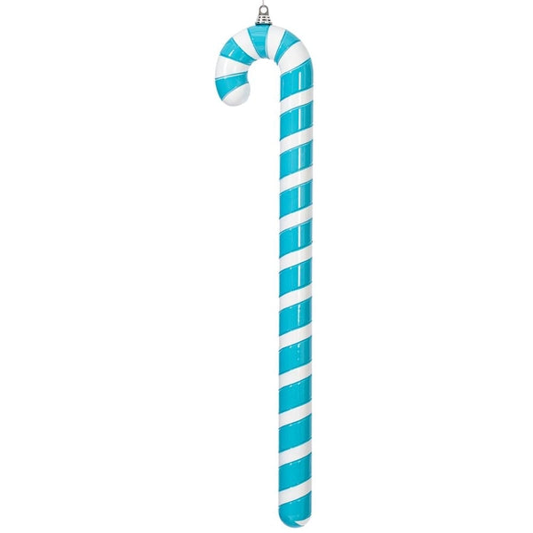 36" Light Blue High-Gloss Candy Cane Ornament 1