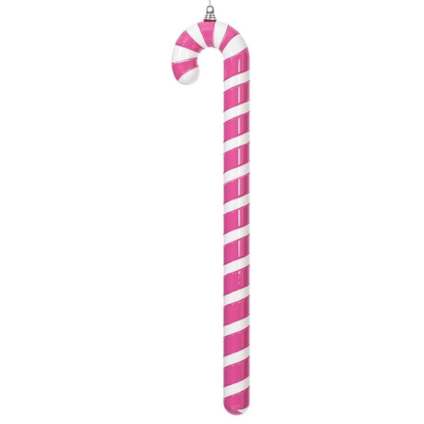 36" Hot Pink High-Gloss Candy Cane Ornament 1