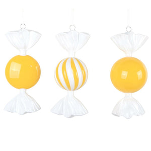 7" Yellow Candy Assortment Ornament (3 Pack) 1