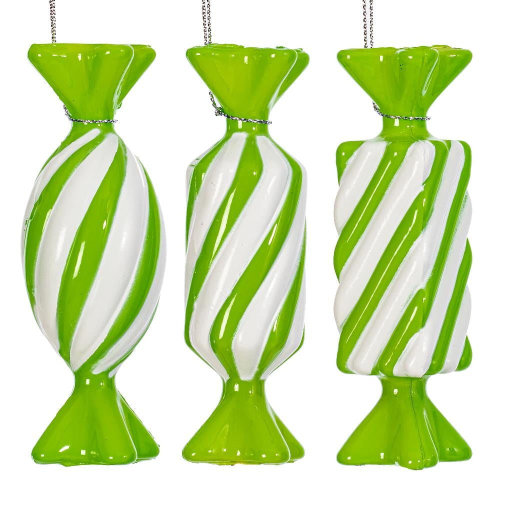 4" Lime Swirl Candy Assortment Ornament (6 Pack) 1