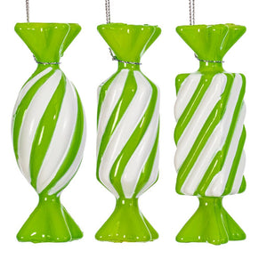 4" Lime Swirl Candy Assortment Ornament (6 Pack) 1
