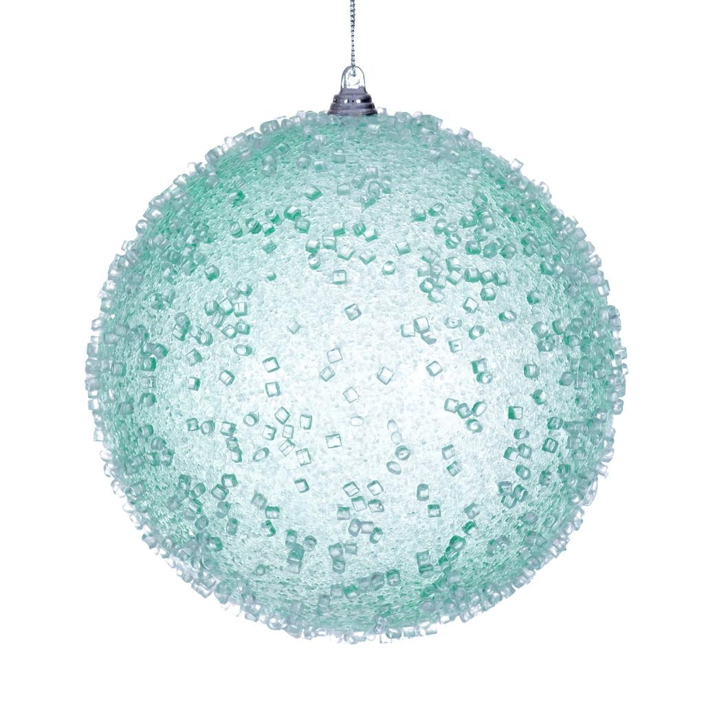 6" Seafoam Green Icy Sugar Ball Ornament (2 pack) 1