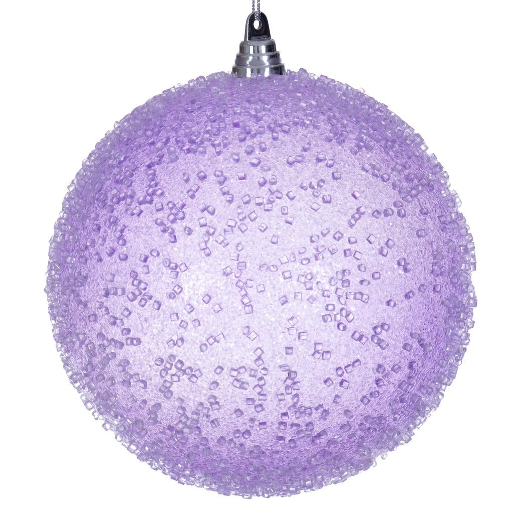 8" Lavender Icy Sugar Ball Ornament 1