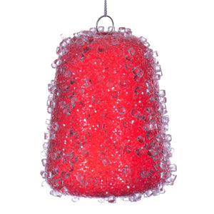 3.5" Red Icy Sugar Gum Drop Ornament (3 Pack) 1