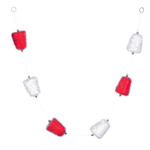 4' Red/White Icy Sugar Gum Drop Garland 1