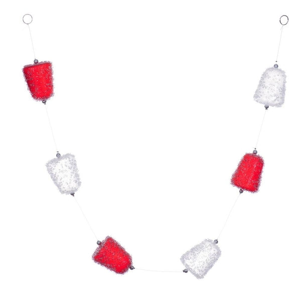 4' Red/White Icy Sugar Gum Drop Garland 1