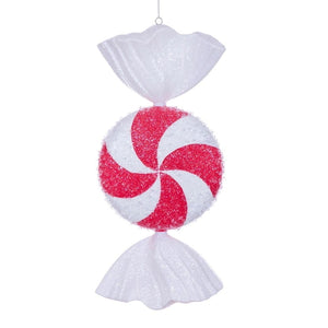 18" Red Icy Sugar Candy Ornament 1