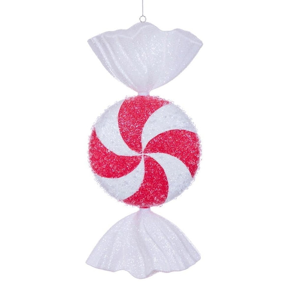 18" Red Icy Sugar Candy Ornament 1