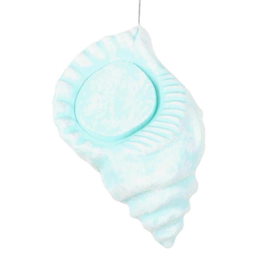 10" Seafoam Green Conch Shell Glitter Ornament 1