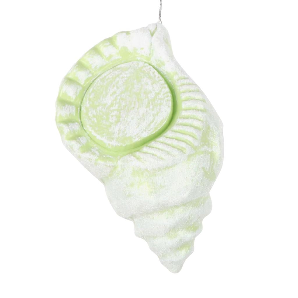 10" Celadon Conch Shell Glitter Ornament 1