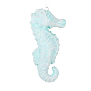 6.5" Seafoam Green Seahorse Glitter Ornament (2 pack) 1