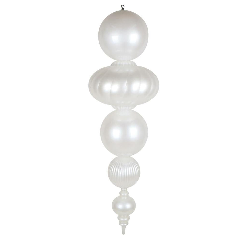 54" White Candy Apple UV Resistant Finial Christmas Tree Ornament 1