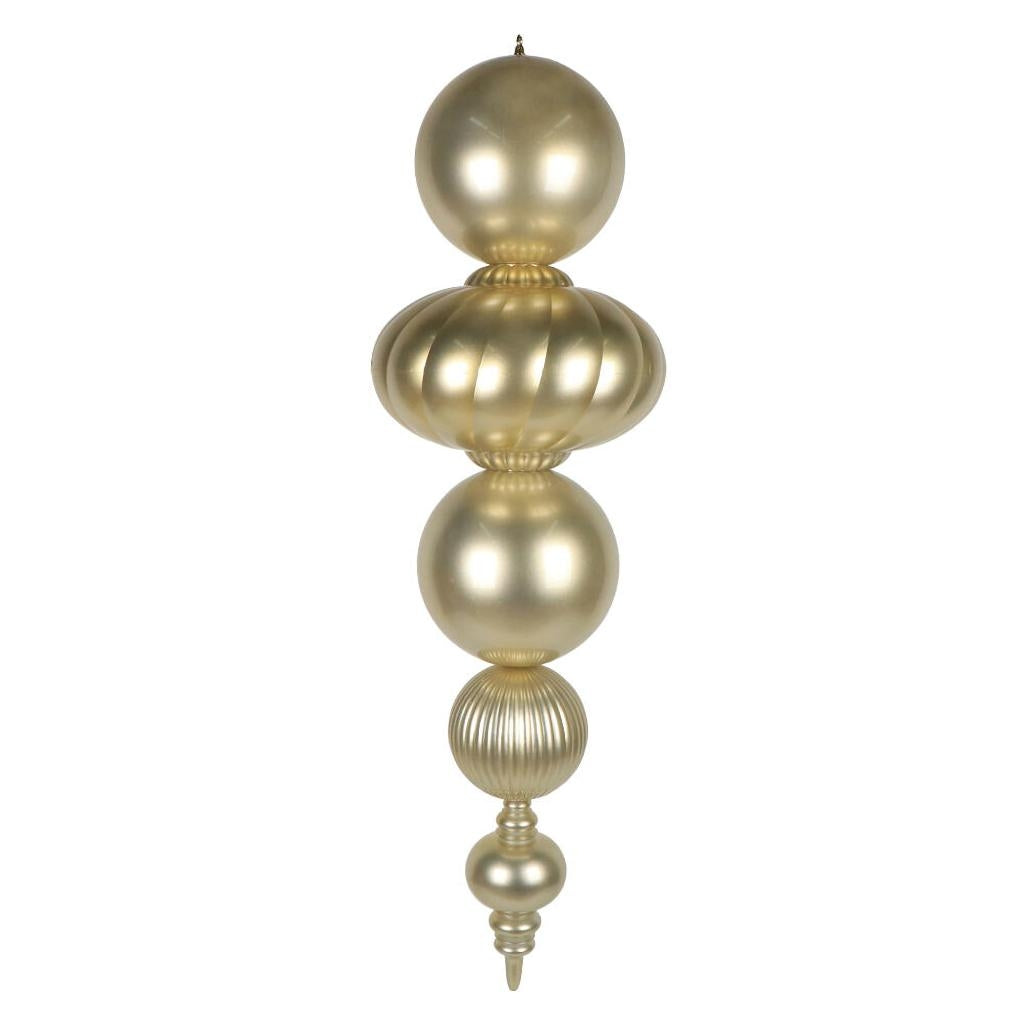 54" Champagne Candy Apple UV Resistant Finial Christmas Tree Ornament 1