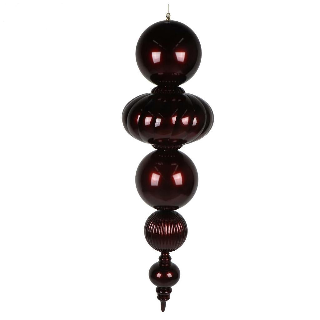 54" Burgundy Candy Apple UV Resistant Finial Christmas Tree Ornament 1