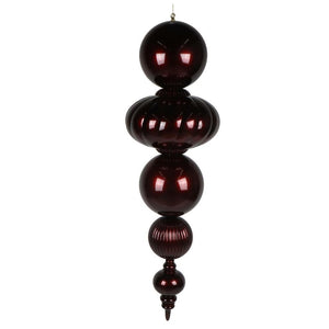 54" Burgundy Candy Apple UV Resistant Finial Christmas Tree Ornament 1