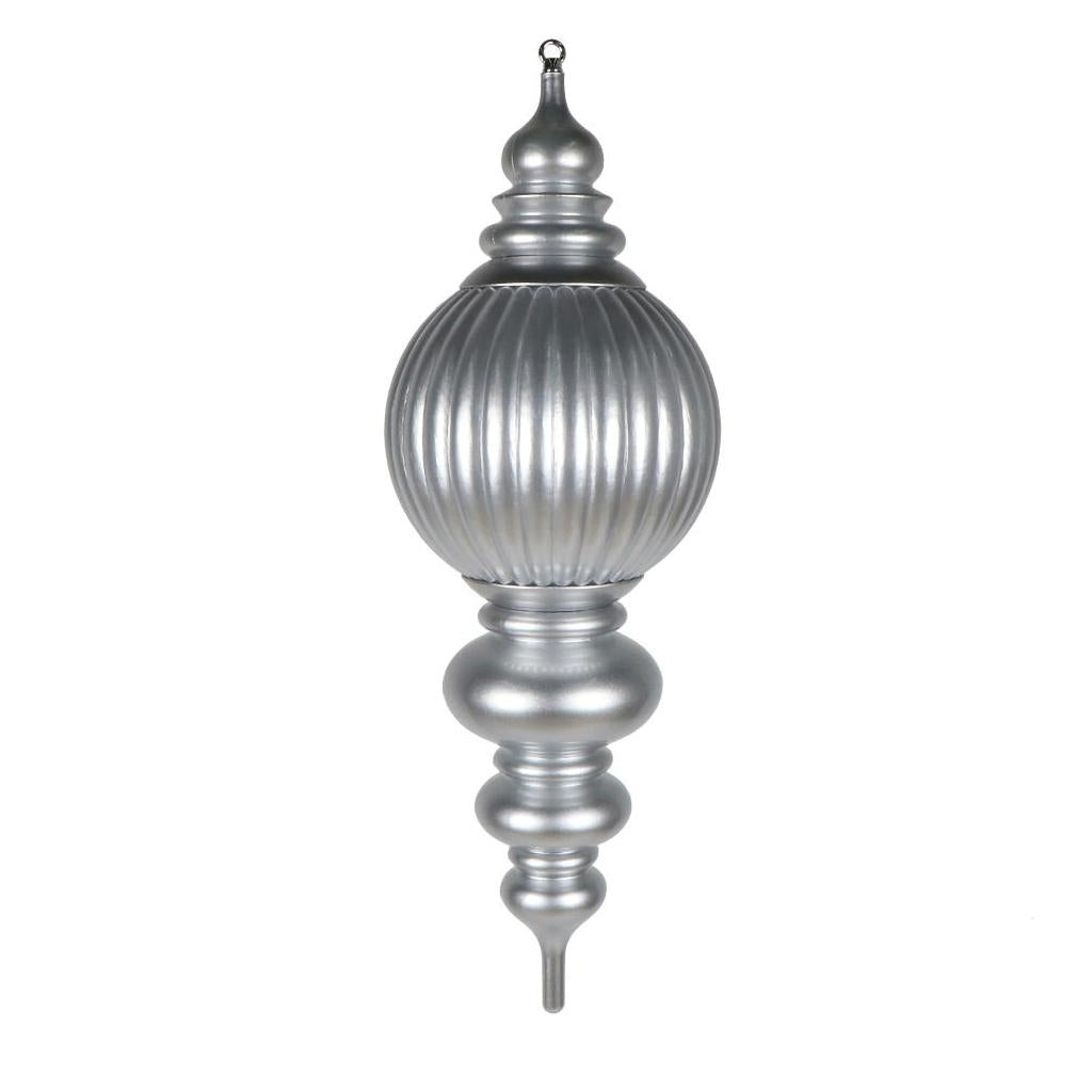 35" Silver Candy Stripe UV Resistant Christmas Ornament 1