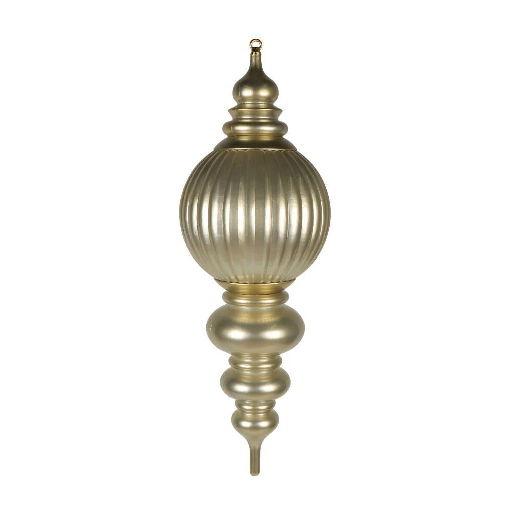 35" Champagne Candy Stripe UV Resistant Christmas Ornament 1
