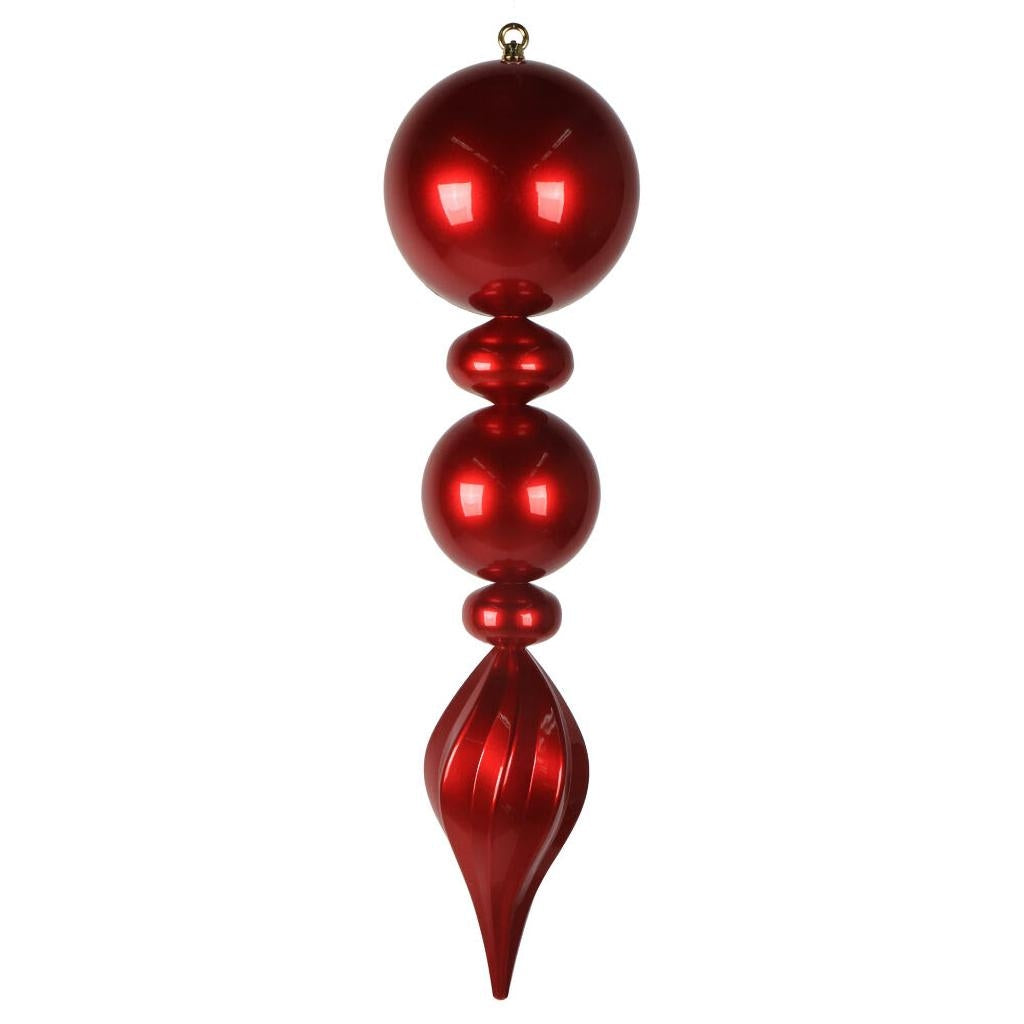 30" Red Candy Ball Swirl UV Final Christmas Tree Ornament 1