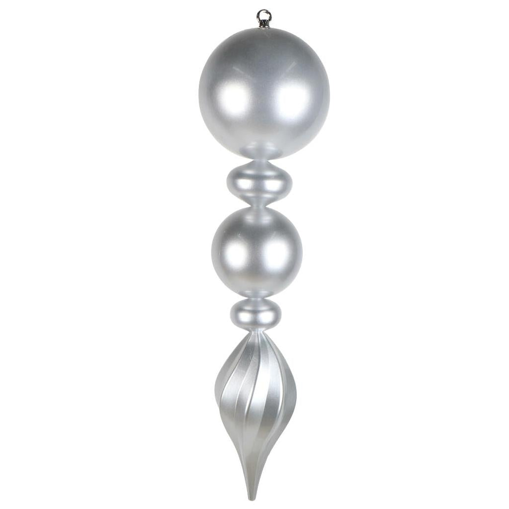 30" Silver Candy Ball Swirl UV Final Christmas Tree Ornament 1