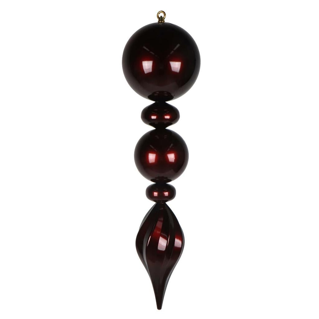 30" Burgundy  Candy Ball Swirl UV Final Christmas Tree Ornament 1