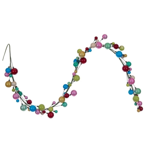 6' Multicolor Pearl Ball Branch Wire Garland 1