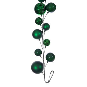 10' Green Matte Shiny Pearl Ball Branch Ornament Wire Garland 2