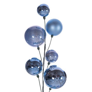 10' Periwinkle Matte Shiny Pearl Ball Branch Ornament Wire Garland 3