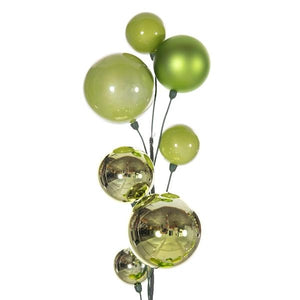 10' Celadon Shiny Pearl Ball Branch Ornament Wire Garland 3