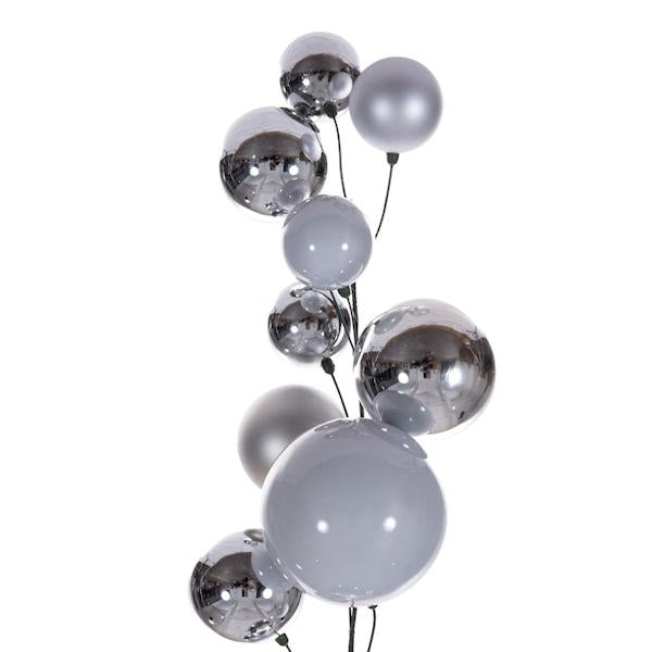 6' Silver Matte Shiny Pearl Branch Wire Garland 2