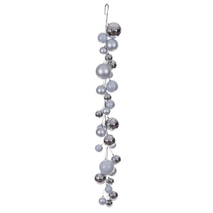6' Silver Matte Shiny Pearl Branch Wire Garland 1