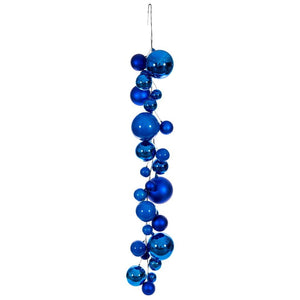 6' Blue Matte/Shiny/Pearl Ball Branch Wire Garland 1