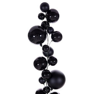 6' Black Matte/Shiny/Pearl Ball Branch Wire Garland 2