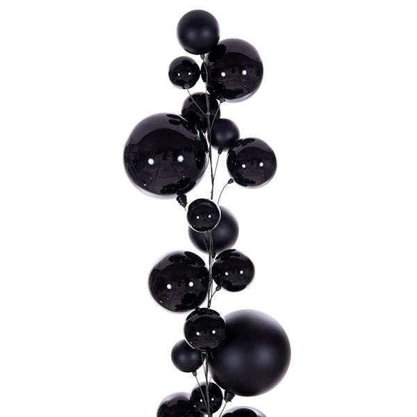 6' Black Matte/Shiny/Pearl Ball Branch Wire Garland 2
