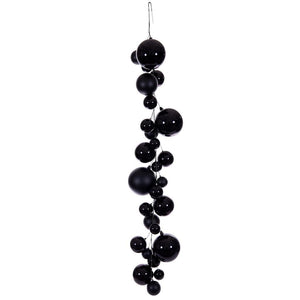 6' Black Matte/Shiny/Pearl Ball Branch Wire Garland 1